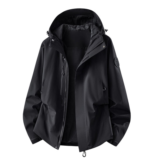 Herren wasserdichte Outdoorjacke mit abnehmbarer Fleece-Innenjacke Nord Taschen