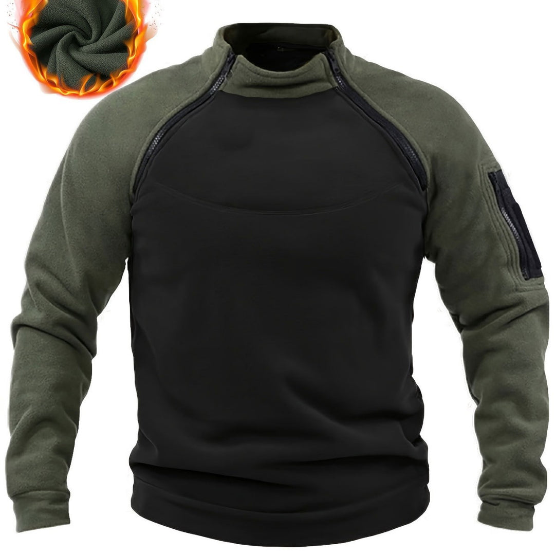 Herren Technischer Fleece-Combat-Pullover mit verstärkter Frontplatte & Schulterreißverschlüssen Nord Taschen