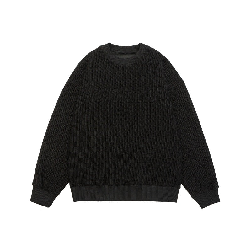 Unisex Boxy‑Strickpullover mit grober Rippenstruktur und Rundhalsausschnitt Nord Taschen