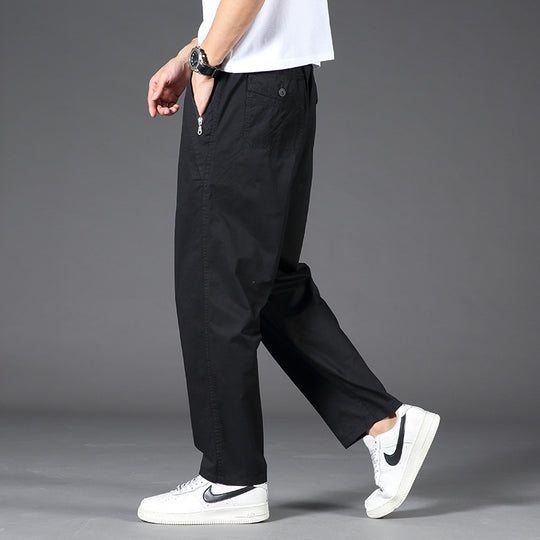 Herren Weite Relaxed-Chinohose mit geradem Bein & elastischem Komfortbund Nord Taschen