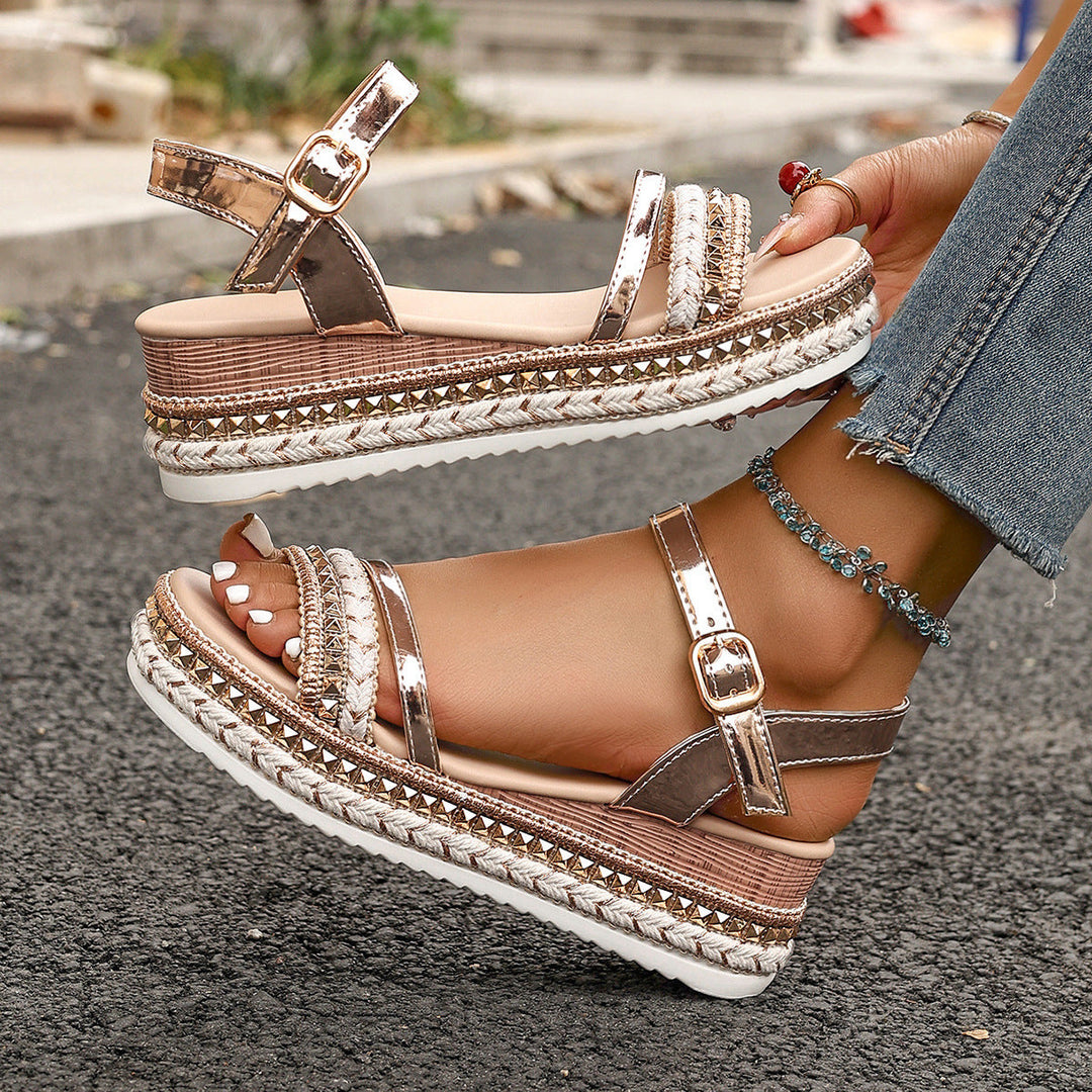 Damen dekorative Zehentrenner-Sandalen