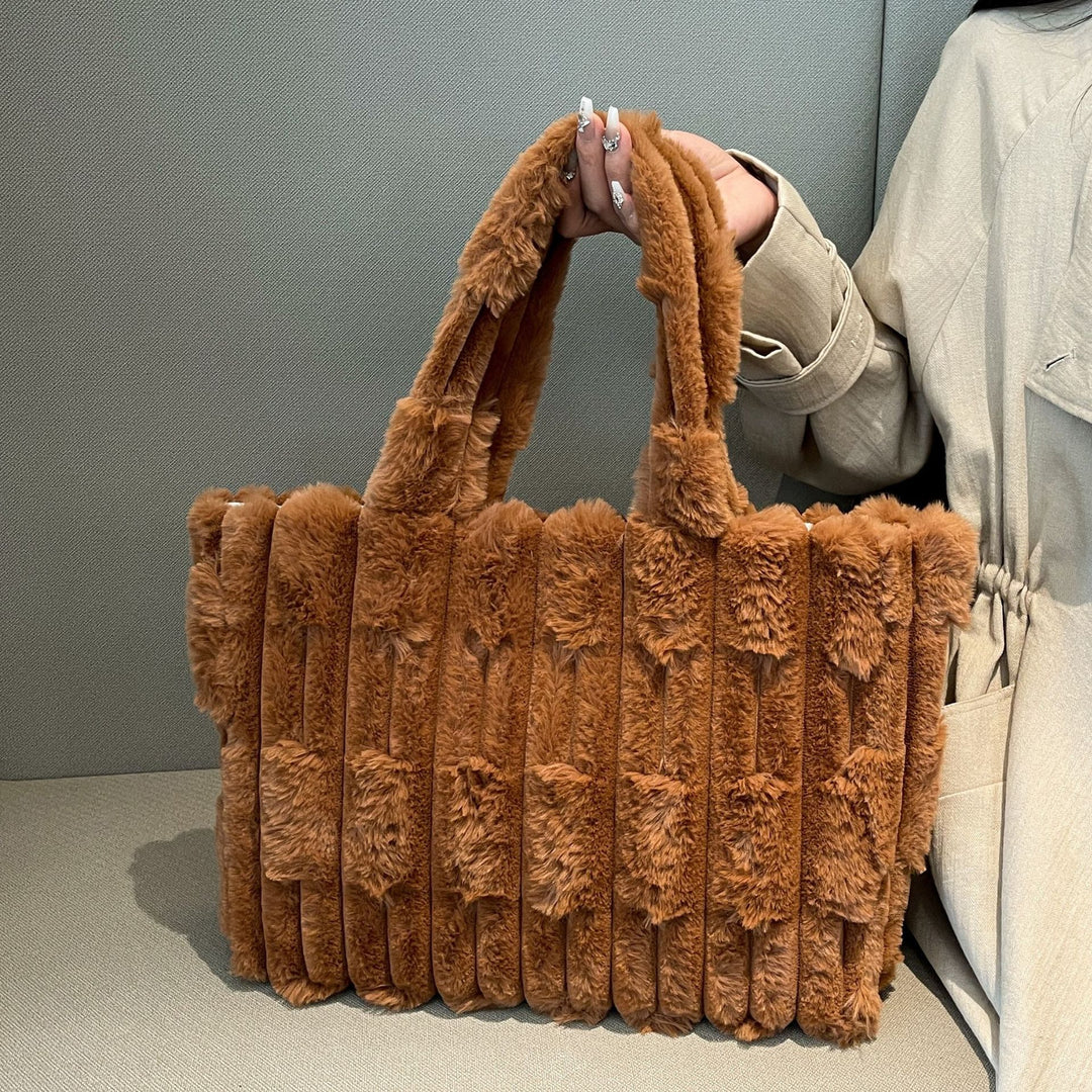 Damen flauschige Shopper Tasche Nord Taschen