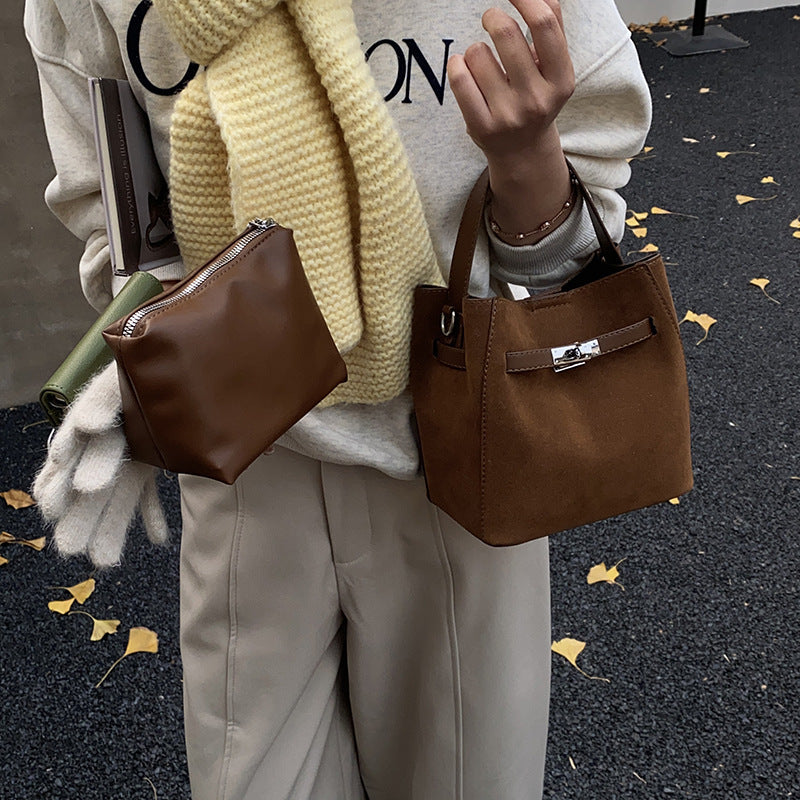 Damen elegante Veloursleder Tote Bag Nord Taschen