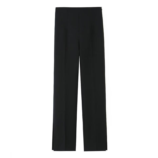 Damen Weite High‑Waist‑Hose mit Bundfalte und seitlichen Beinschlitzen Nord Taschen