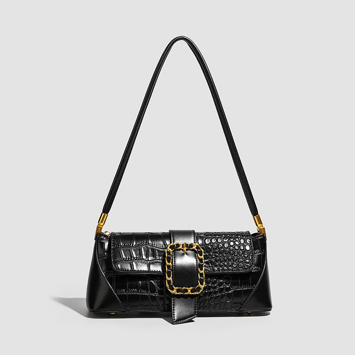 Damen Umhängetasche mit eleganten Kroko-Details und modischem Kettenakzent Nord Taschen