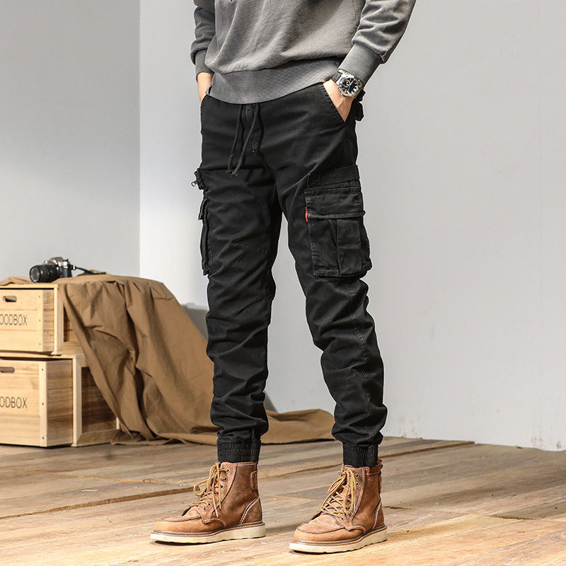 Herren Schmale Utility-Cargojogger aus Ripstop mit Elastikbund, Kordelzug und Mehrfachtaschen Nord Taschen