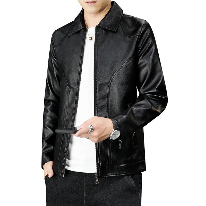Herren Lederoptik-Zipblouson mit wärmender Teddyinnenlage und minimaler Nahtführung Nord Taschen