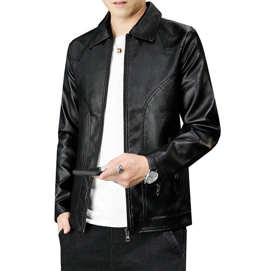 Herren Lederoptik-Zipblouson mit wärmender Teddyinnenlage und minimaler Nahtführung Nord Taschen