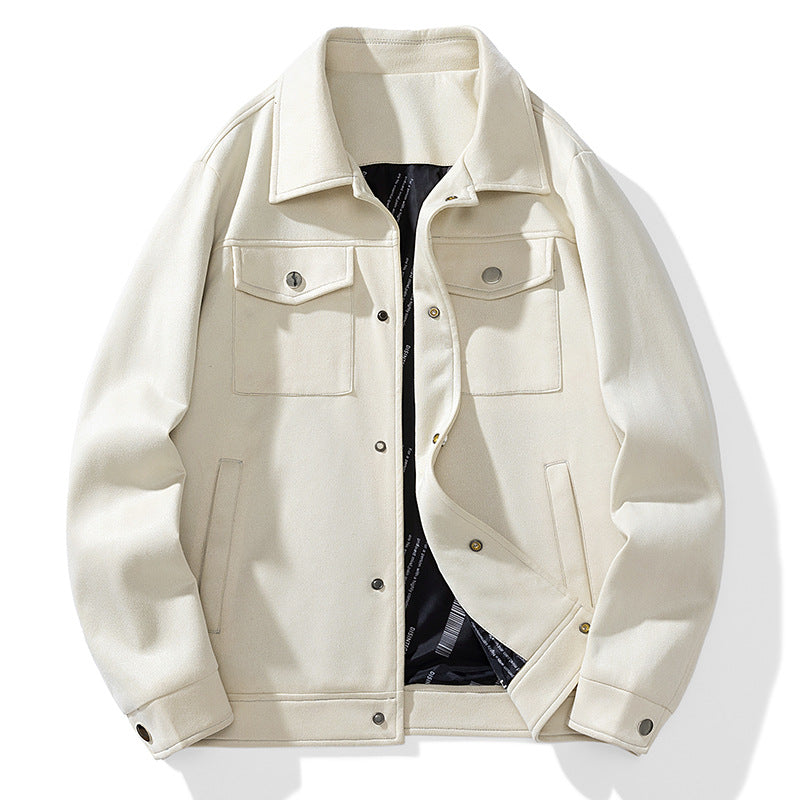 Herren Wildlederoptik Truckerjacke mit gesteppter Innenfütterung und Pattentaschen Nord Taschen