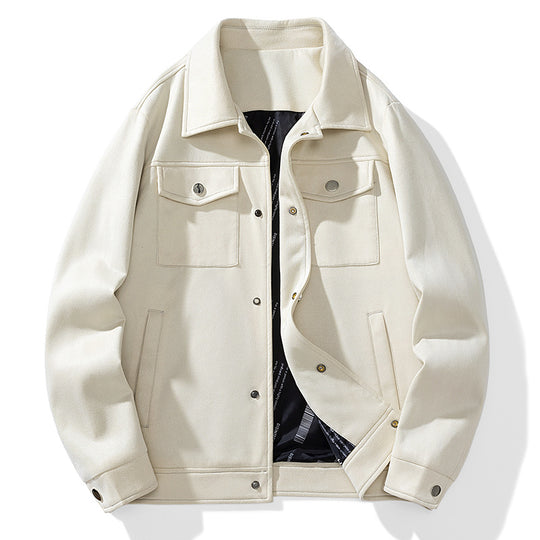 Herren Wildlederoptik Truckerjacke mit gesteppter Innenfütterung und Pattentaschen Nord Taschen