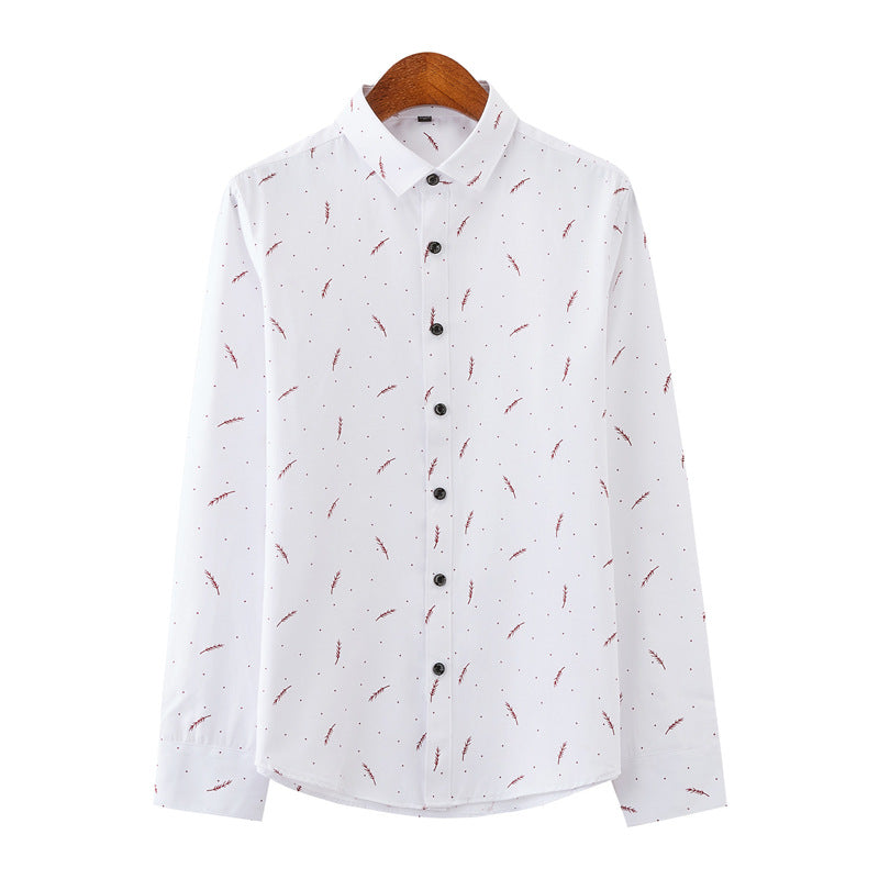 Herren Slim-Fit Business-Hemd mit feinem botanischem Print und Kentkragen Nord Taschen
