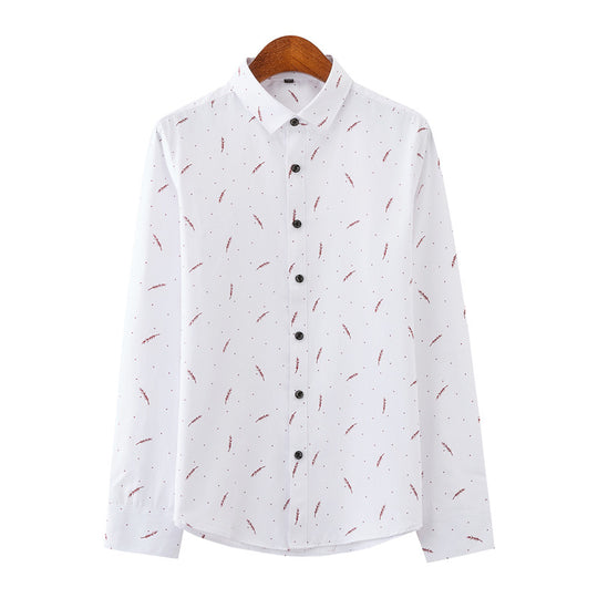 Herren Slim-Fit Business-Hemd mit feinem botanischem Print und Kentkragen Nord Taschen
