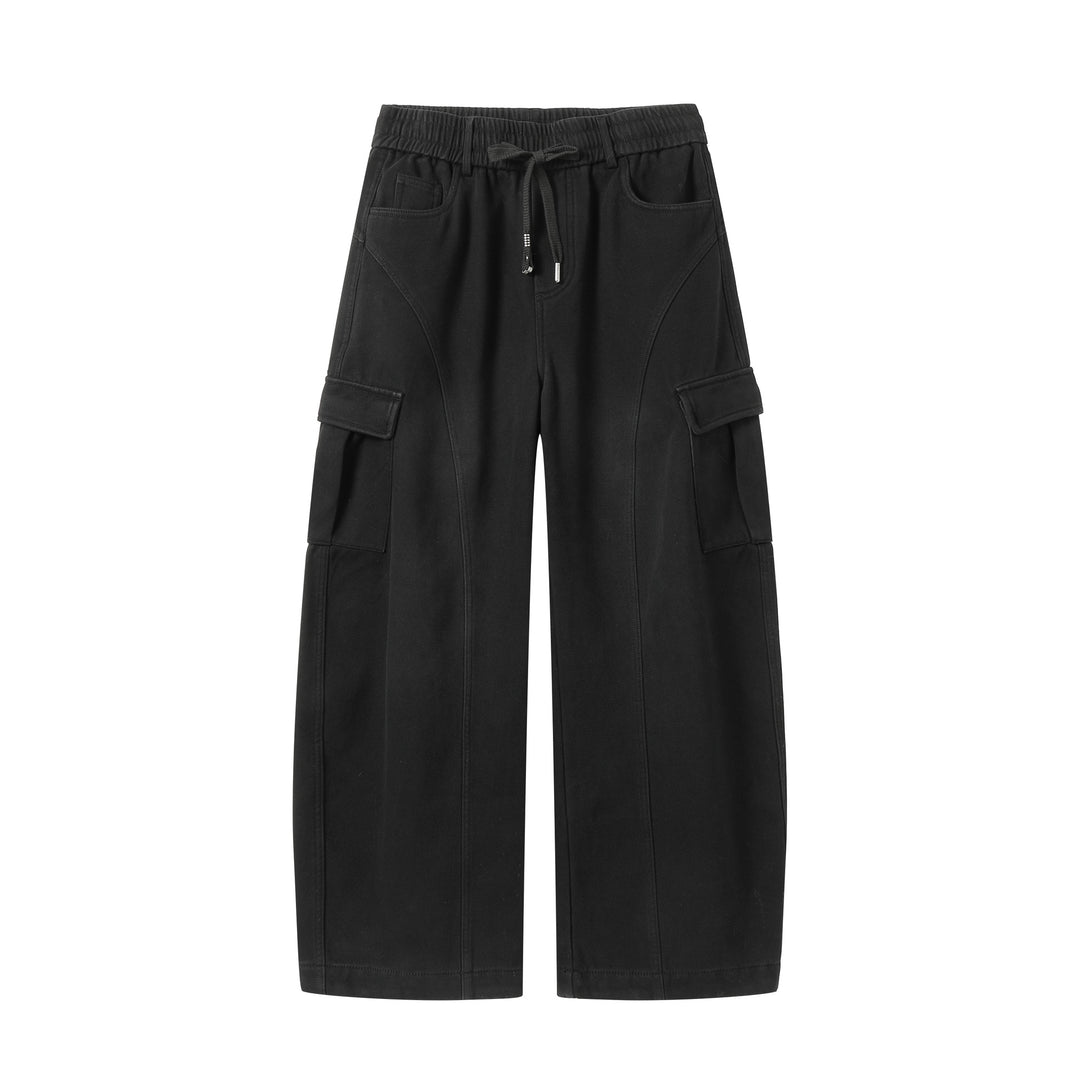 Herren Weite Cargo-Hose mit Kordelbund und Mehrfachpattentaschen Nord Taschen