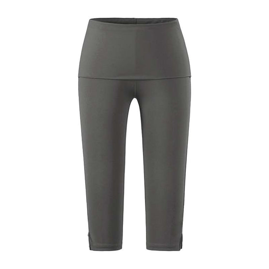 Damen Capri-Leggings mit hohem Umschlagbund, Shaping-Effekt und seitlichem Bein-Schlitz Nord Taschen