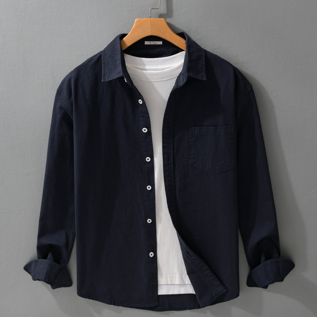 Herren Lässiges Layering-Hemd im Overshirt-Stil mit weichem Baumwollgriff und Brusttasche Nord Taschen