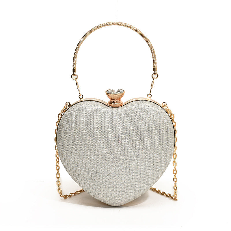 Damen Herzförmige Handtasche mit Glitzerfinish Nord Taschen