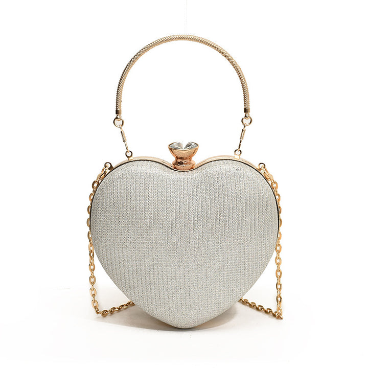 Damen Herzförmige Handtasche mit Glitzerfinish Nord Taschen