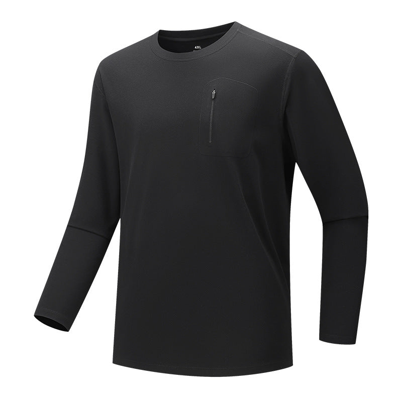 Herren Multifunktionales Langarm-Techshirt mit Brust-Reißverschlusstasche Nord Taschen