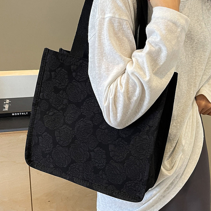 Damen Jute-Tragetasche mit floralem Muster und stabilen Griffen Nord Taschen