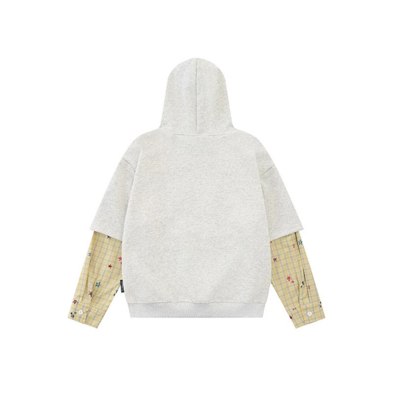 Damen Kapuzensweatshirt mit Lagenoptik, Kängurutasche und verspielten Patch‑Applikationen Nord Taschen