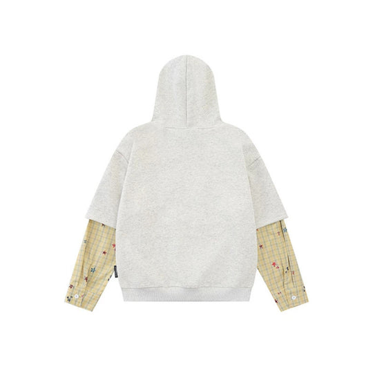 Damen Kapuzensweatshirt mit Lagenoptik, Kängurutasche und verspielten Patch‑Applikationen Nord Taschen