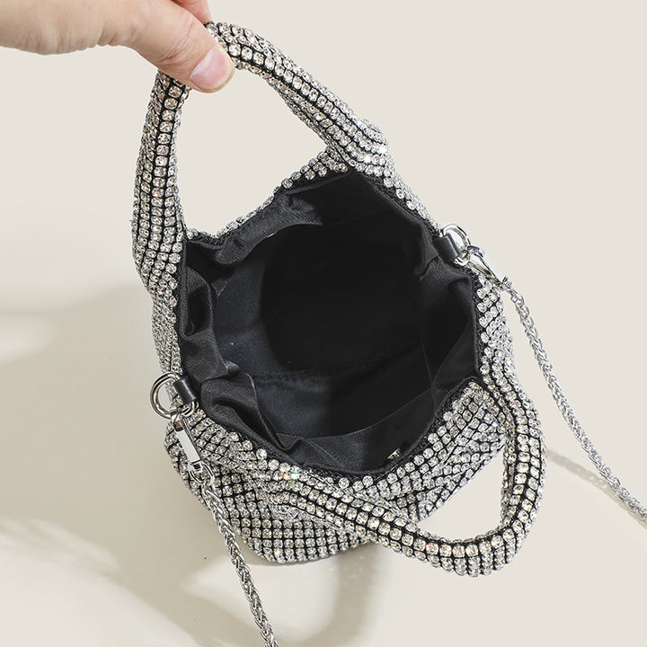 Damen Glamouröse Shopper-Tasche mit funkelndem Strass und modischem Kettenhenkel Nord Taschen