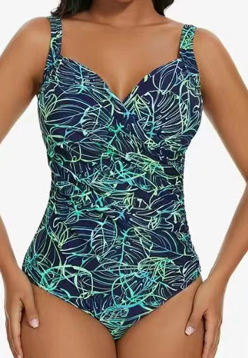 Damen Eleganter Hochgeschnittener Badeanzug mit Wildleoparden-Muster - Arvani