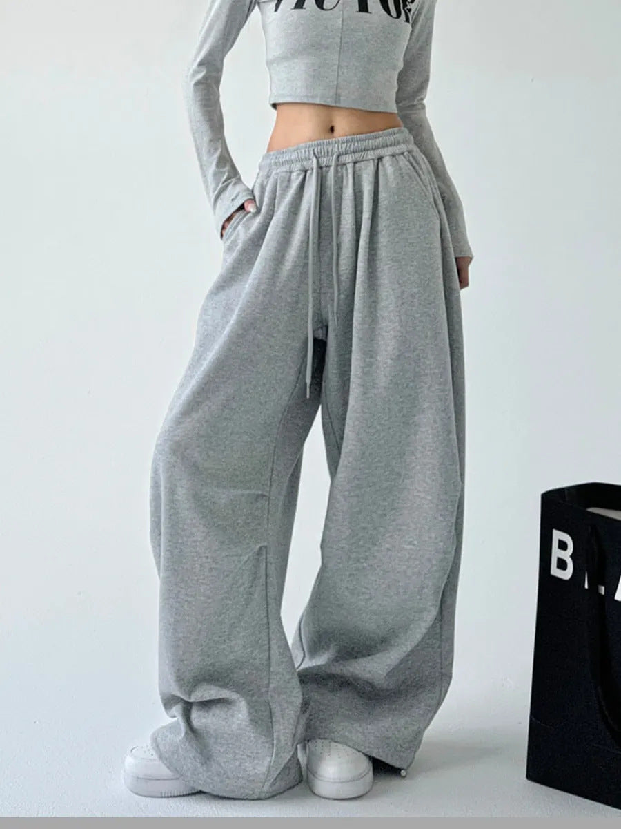 Damen Bequeme weite Jogginghose mit elastischem Bund und praktischen Taschen