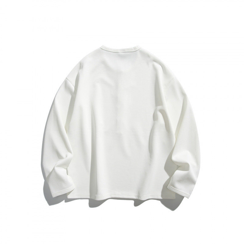 Unisex Waffelstruktur-Henleyshirt mit Knopfleiste und Oversize-Schnitt Nord Taschen