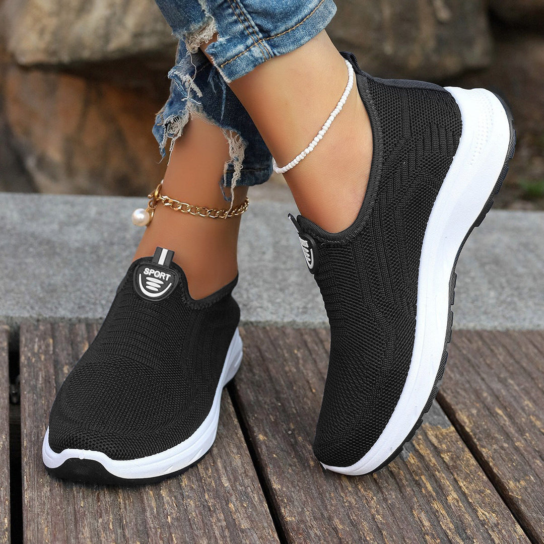 Damen Bequeme Slip-On Sneakers mit atmungsaktivem Obermaterial und gepolsterter Sohle