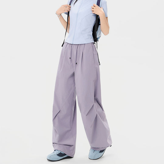 Damen weite technische Cargohose mit Kordelzugbund Nord Taschen