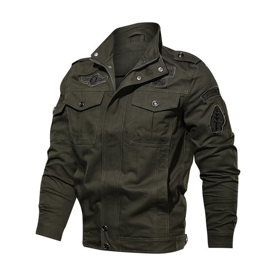 Herren Urbaner Canvas-Combat-Blouson mit verdeckter Zip-Leiste, Pattentaschen und Schulterepauletten Nord Taschen