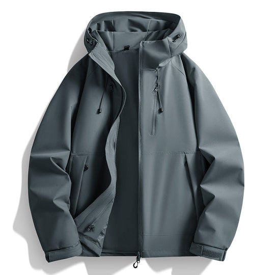 Herren Softshelljacke mit Kapuze, winddichter Außenlage, verstellbarem Saum & Reißverschluss-Taschen Nord Taschen