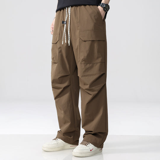 Herren Oversize-Cargohose aus leichtem Funktionsstoff mit Kordelzugbund und Mehrfachtaschen Nord Taschen
