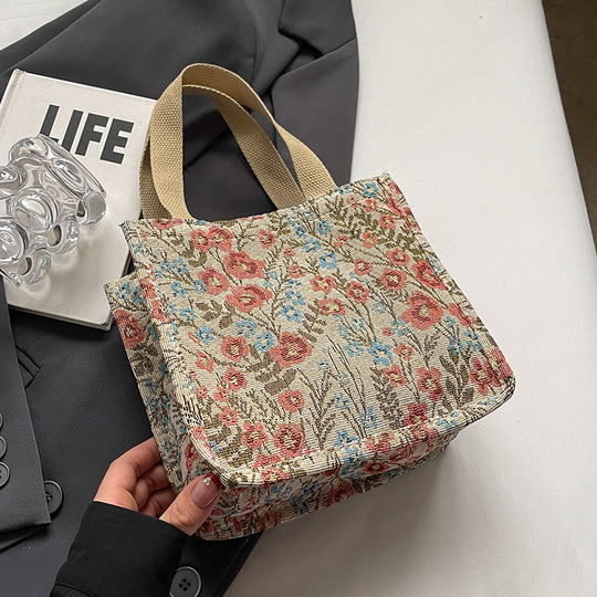 Damen tote Tasche mit floralem Stickdesign und stabilen Henkeln Nord Taschen