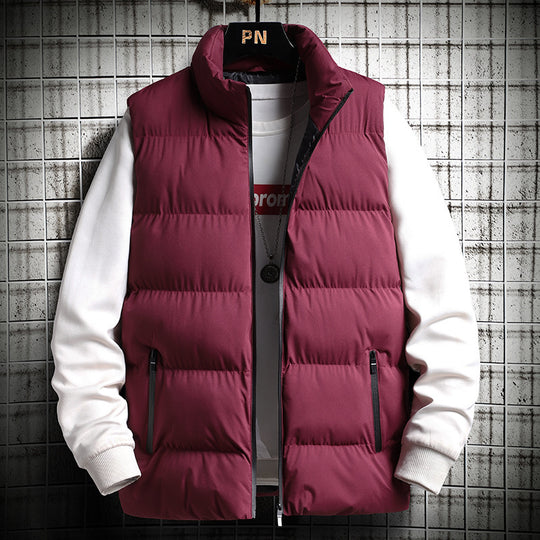 Herren Gepolsterte Steppweste im Layering-Look mit hohem Stehkragen und Reißverschlusstaschen Nord Taschen