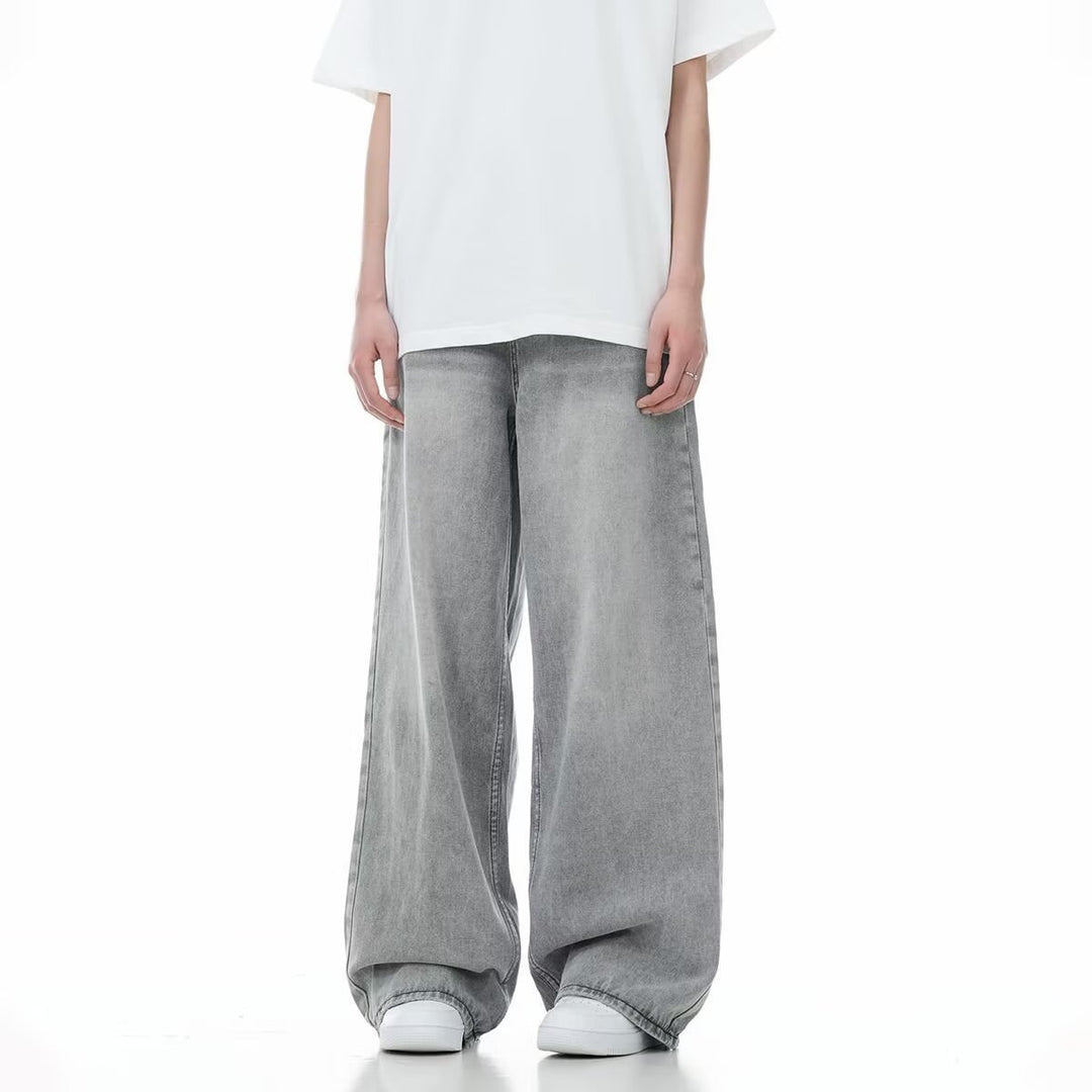 Damen Weitgeschnittene Jeans mit hohen Taillenbund Nord Taschen