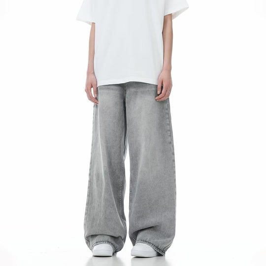 Damen Weitgeschnittene Jeans mit hohen Taillenbund Nord Taschen