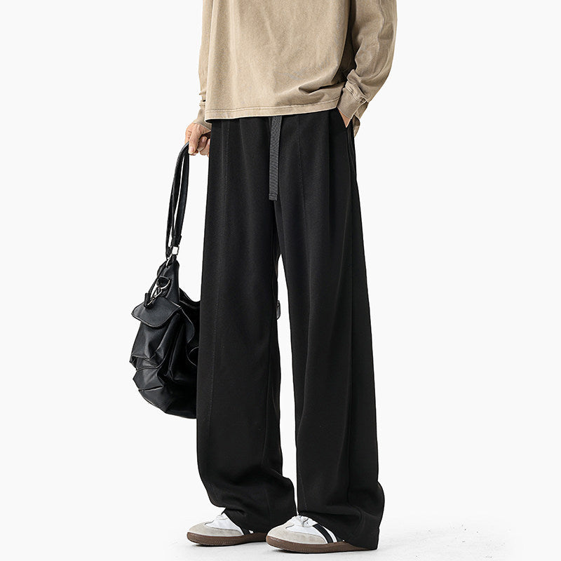 Herren Extraweite Drapierte Wide‑Leg‑Hose aus schwerfallendem Jersey mit Tunnelzugbund und Bundfalten Nord Taschen