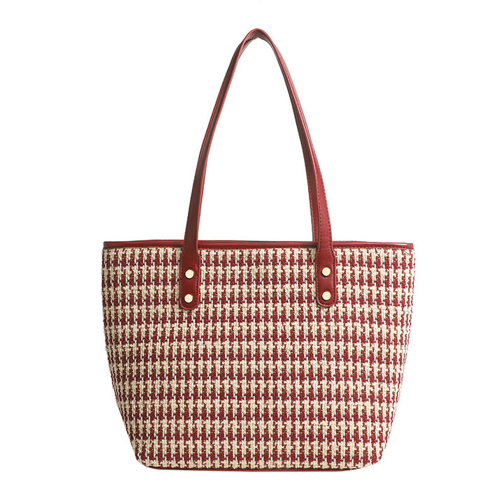Damen Einkaufstasche mit eleganter Henkeldesign und handgewebtem Muster Nord Taschen