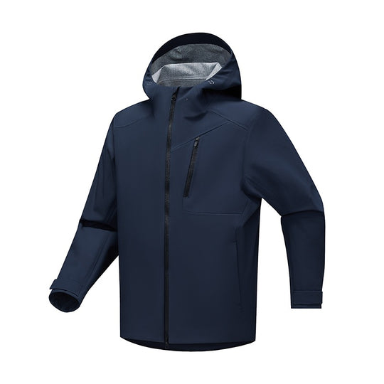 Herren Technische Softshell‑Regenjacke mit wasserdichter Membran, verschweißten Nähten & Kapuze Nord Taschen