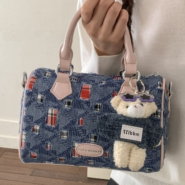 Damen modische Handtasche mit abnehmbarem Tieranhänger Nord Taschen