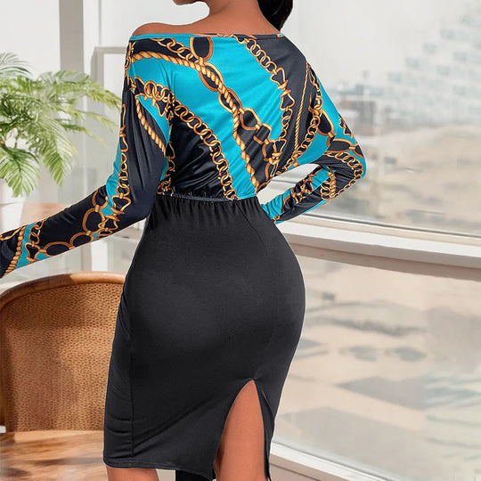 Damen Midikleid mit Knotenbund, taillierter Silhouette und asymmetrischem Saum Nord Taschen
