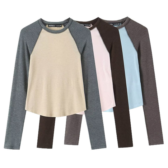 Damen Langarm-Raglanshirt aus weichem Jersey mit leicht tailliertem Schnitt Nord Taschen
