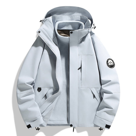 Damen zweilagige Softshell-Outdoorjacke mit herausnehmbarer Fleece-Innenjacke und Kapuze Nord Taschen
