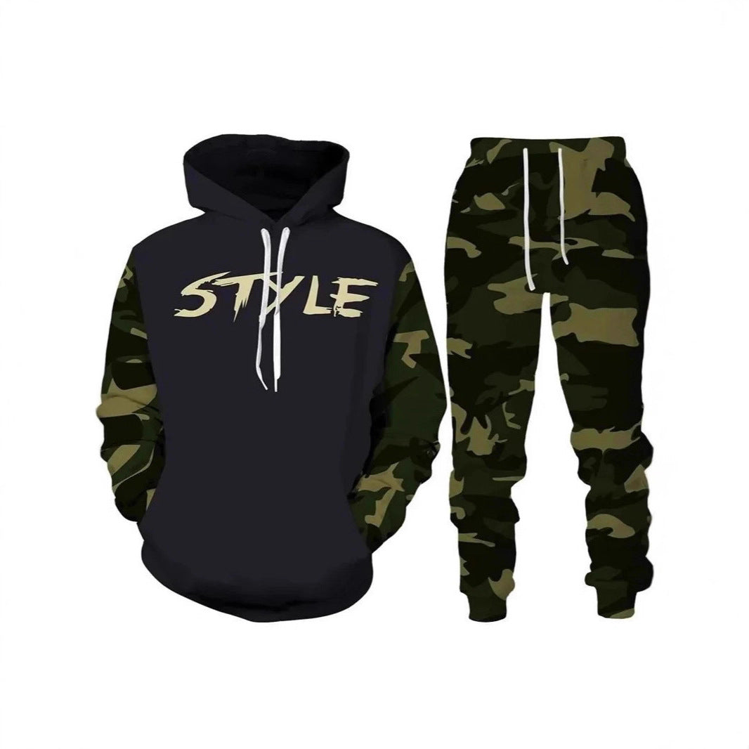 Herren Stylisches Kapuzensweatshirt und Jogginghose Set Nord Taschen