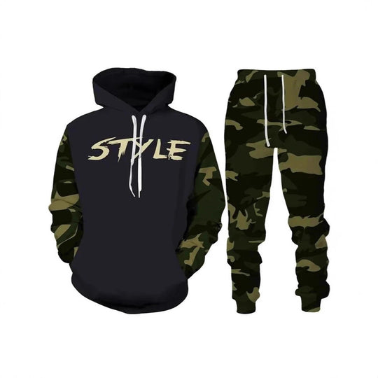 Herren Stylisches Kapuzensweatshirt und Jogginghose Set Nord Taschen