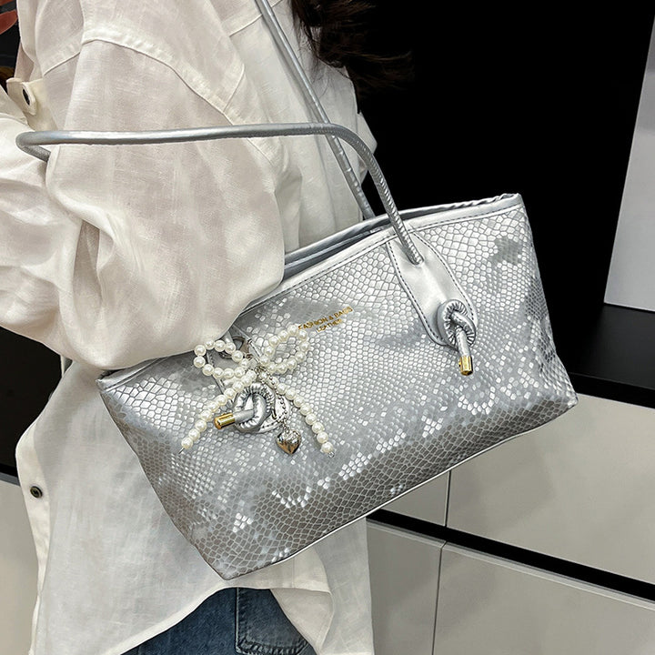 Damen elegante Handtasche mit magnetischem Verschluss und stilvollen Kordelzügen Nord Taschen
