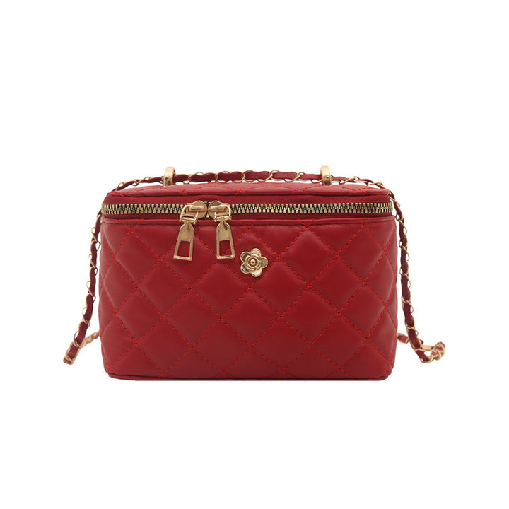 Damen elegante Umhängetasche mit gestepptem Design und goldenen Akzenten Nord Taschen