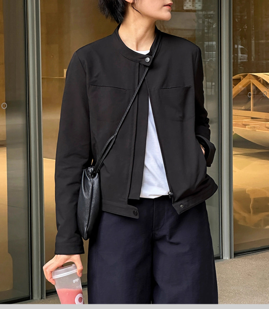 Damen urbane Übergangsjacke mit minimalistischen Details Nord Taschen